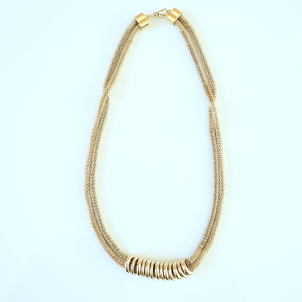 Gold Necklace Sits Below Collarbone Unique Twist
